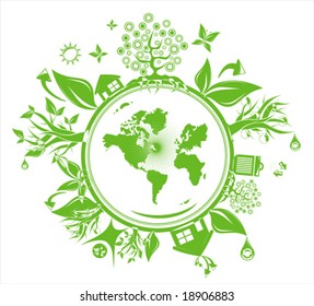 VECTOR grunge fantasy globe and environment background