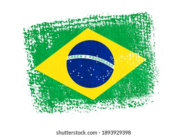 Vektor Grunge Flagge von Brasilien.