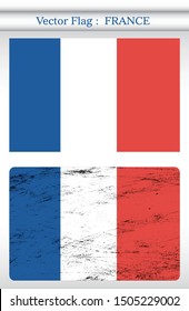 Vector grunge flag of France background