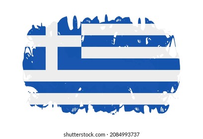 Vector grunge flag of Greece.