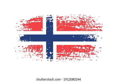 Vector grunge flag of Norway.