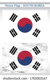 Vector grunge flag of South Korea background