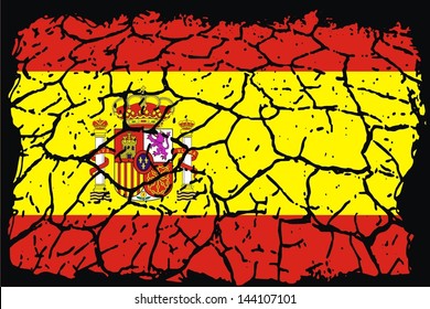 vector grunge flag of Spain