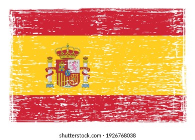 Vector grunge flag of Spain.