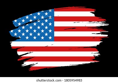 Vector grunge flag of United States.