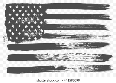 Vector grunge flag of United States of America the horizontal orientation. 