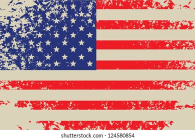 vector grunge flag of usa