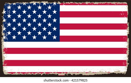 Vector grunge flag of USA