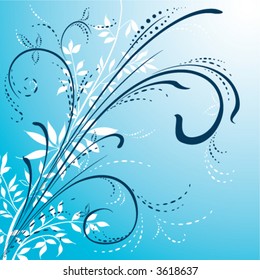 Vector grunge floral
