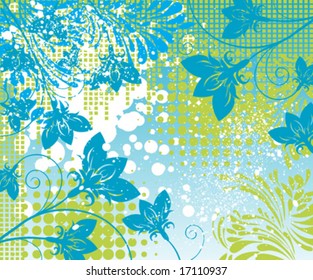 vector grunge floral background
