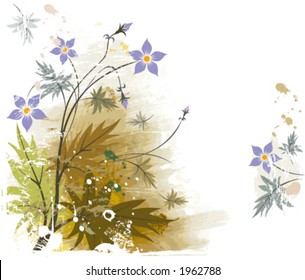 Vector grunge floral background