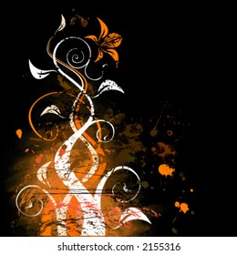 Vector grunge floral background