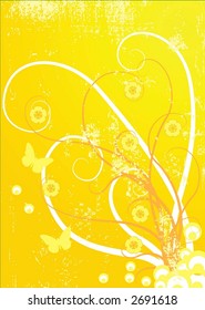 Vector Grunge Floral Background