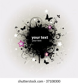 Vector Grunge Floral Background