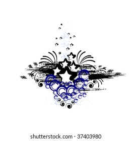 Vector Grunge Floral Background