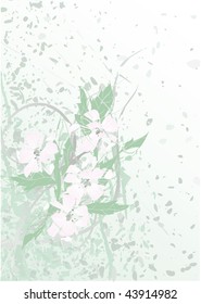 Vector grunge floral background