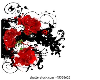 vector grunge floral background