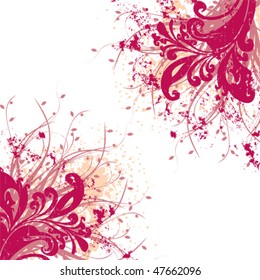 Vector grunge floral background