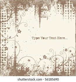 vector grunge floral background