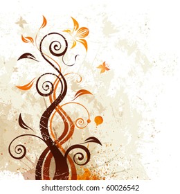 Vector grunge floral background