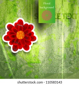 Vector grunge floral background. Eps 10