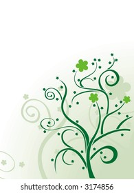 Vector grunge floral background. Vector illustration.