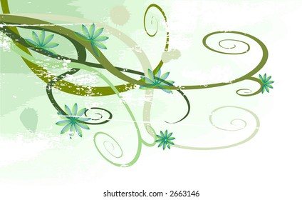 Vector Grunge Floral Background  - nature design