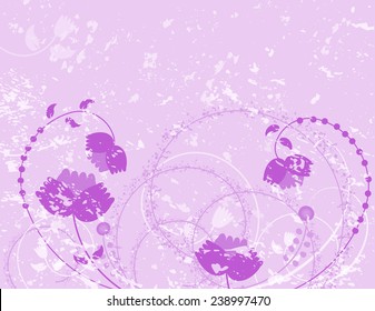 Vector grunge floral background with place for your text 