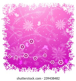 Vector grunge floral background with place for your text 