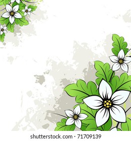 Vector grunge floral background for your design