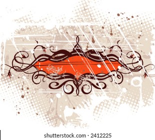 Marco floral de grungo vectorial