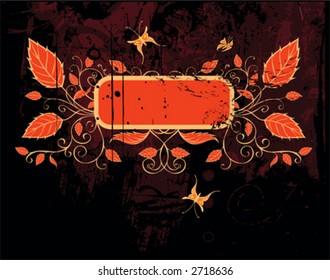Vector grunge floral frame