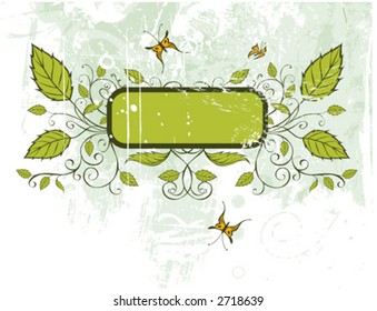 Vector grunge floral frame