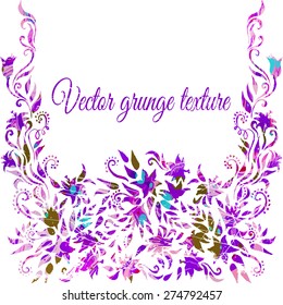 vector grunge floral frame