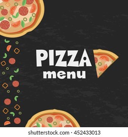 Vector grunge flyer with pizza