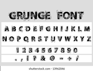 Vector Grunge Font