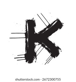 traçados de pincel de letra de fonte grunge de vetor