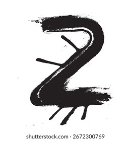 Vector Grunge Letra de fuente Pinceladas