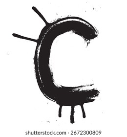 Pinselstriche für Schriftart-Grunge-Vektorgrafik