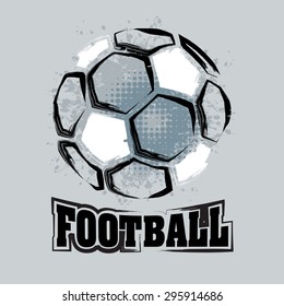 Design Vector Grunge Football (T-shirt, cartaz, Banner, design de pano de fundo)