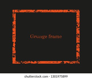 Vector grunge frame. Abstract vintage background. Old lines