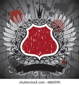 Vector grunge frame with a banner