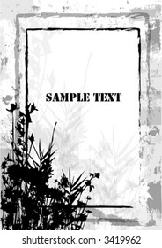 -vector- grunge frame with flowers