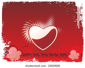 vector grunge frame with heart