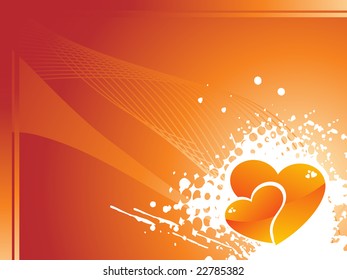 vector grunge frame with heart, illustration