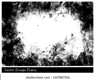 Vector Grunge frame with linen texture hand drawn background