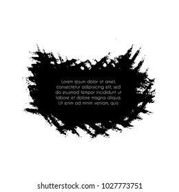 Vector grunge frame. Round shape design element. Black and white distress background.