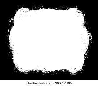 Vector grunge frame. Square frame of hand-drawn ink stains, flourishes and blots. There is place for your text on white area.