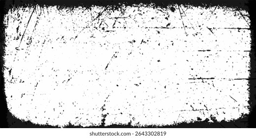 Vetor grunge frame.Black e branco aflição fundo Dust Sobreposição aflição granulado Grungy Enquadramento efeito	