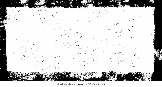 Vector grunge frame.Black and white distress background Dust Overlay Distress Grainy Grungy Framing Effect	